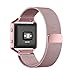 UMTELE Stainless Steel Milanese Magnetic Bracelet Replacement Band with Metal Frame for Fitbit Blaze Watch, Small, Rose Pink Gold