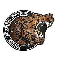 (LARGE PATCH)Visarn Lone Wolf No Club No Rules Embroidered Biker Heavy Chopper Ride Motorcycle For Jacket Vest Costume Sewing Iron On Patch