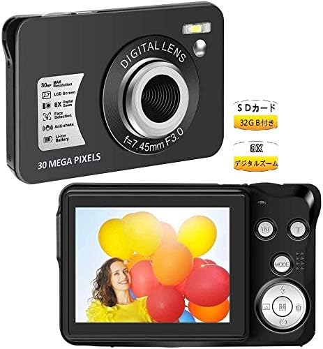 Amazon デジタルカメラ コンパクト 子供用 初心者向け デジカメ 1080p 3000万画素数 Youtubeカメラ 充電式 2 7インチ 8倍デジタルズーム ポケットカメラ 最大128gbsdカード対応 日本語説明書 コンパクト 通販