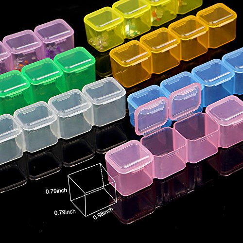 2 Packs 28 Slots Diamond Embroidery Box Diamond Painting Accessories Cross Stitch Tools Storage Case for DIY Craft by INFELING, 6.1x4.7 in - Thumbnail 3