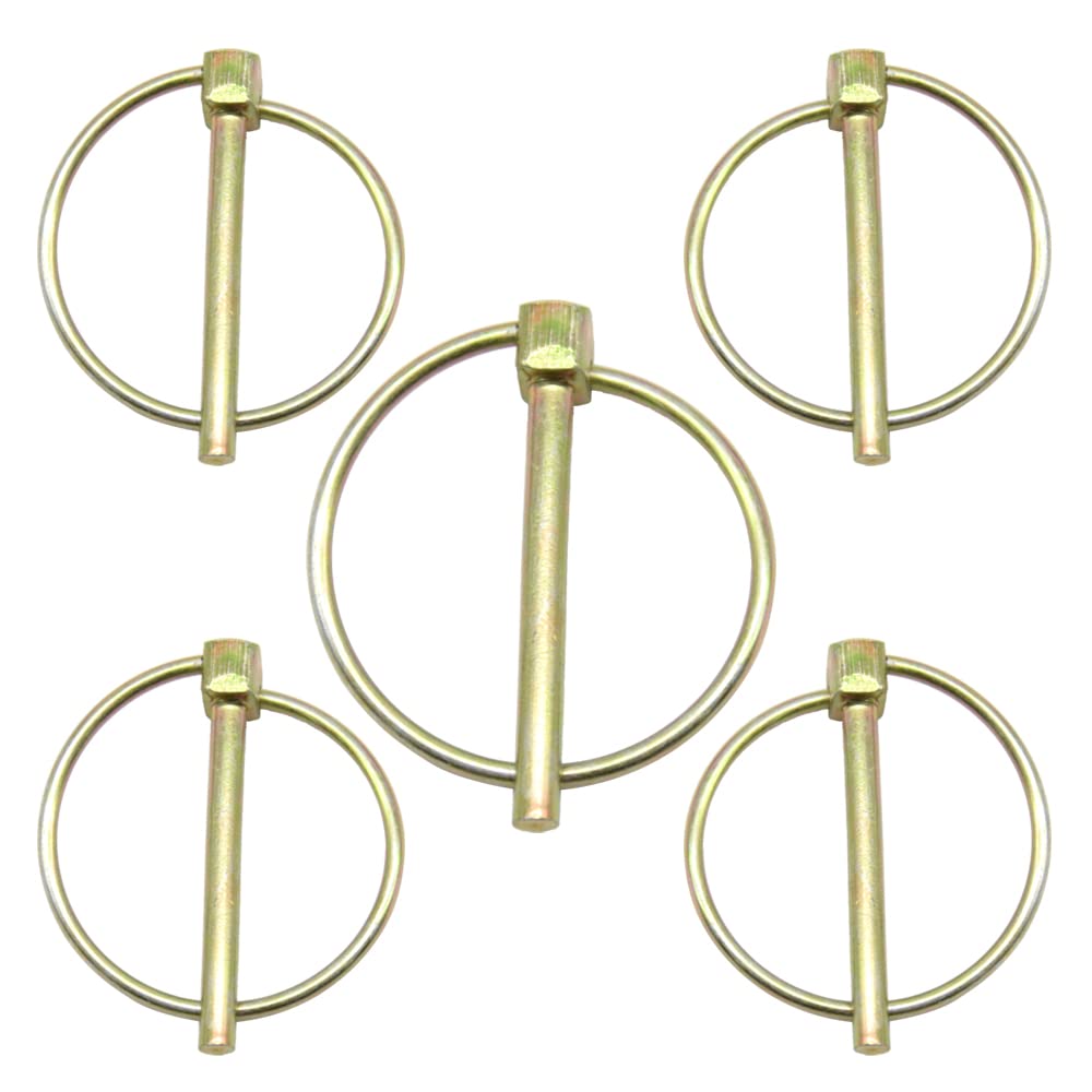 CEEYSEE 5Pcs 5mm Lynch Pin Set,Pin Length 40mm Zinc Plated Carbon Steel Fasteners Safety Pins Lock for Trailers, Tractors，Trolley，Mowers (O.M5X45mm)