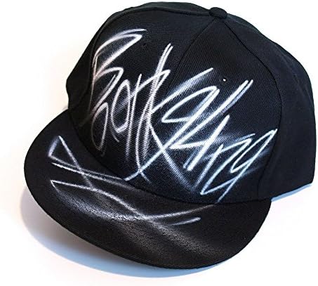 Black Snapback Cap with Your Custom airbrush Name, Initials