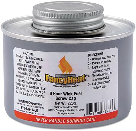 FHCF710 - FANCY HEAT Chafing Fuel Can, Twist Cap Wick, 6 Hour Burn, 8 Oz