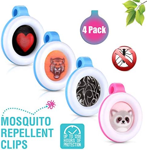 Premium Clip On Mosquito, Bug & Insect Repellent [4-Pack] | Super Cute, Safe & Effective Bug Repeller Clipons | Camping, Hiking, Indoor & Outdoor Protections for 1400 Hours | No Skin Contact