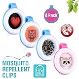 Premium Clip On Mosquito, Bug & Insect Repellent [4-Pack] | Super Cute, Safe & Effective Bug Repeller Clipons | Camping, Hiking, Indoor & Outdoor Protections for 1400 Hours | No Skin Contact