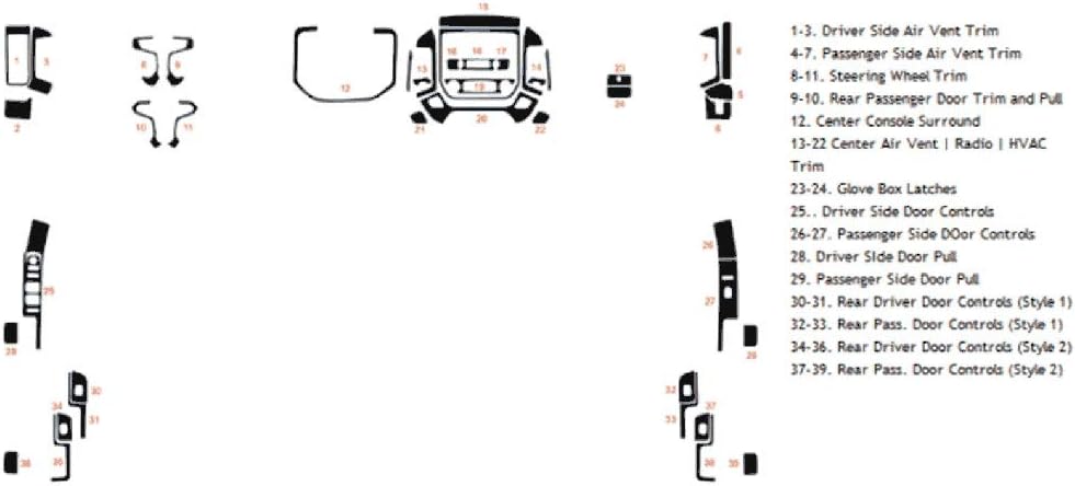 Rvinyl Rdash Dash Kit Decal Trim for Chevrolet Silverado 2014-2018 (1500) - Wood Grain (Burlwood Honey)