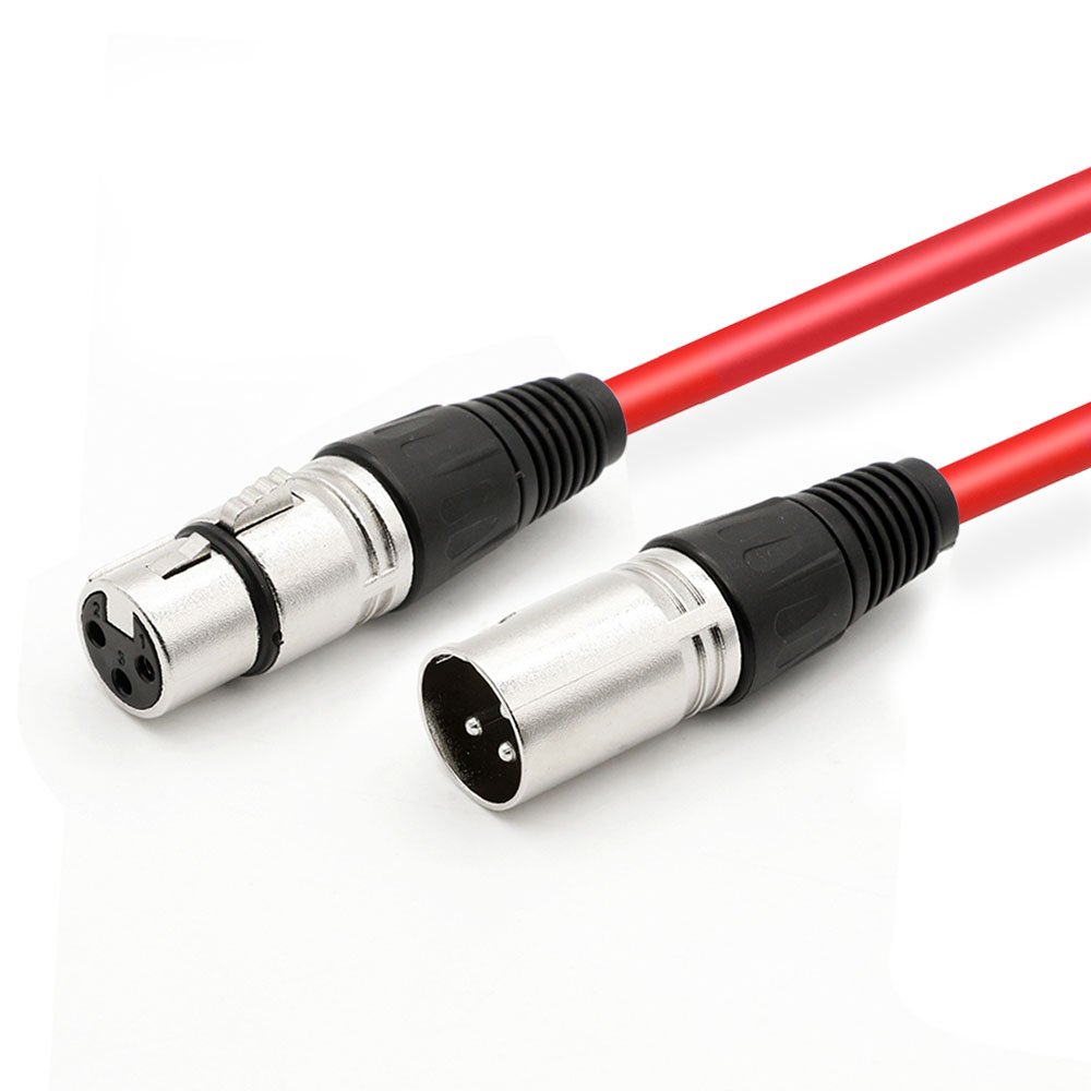 DREMAKE 40FT XLR to Speaker Cable Snake Cord XLR Cable 3Pin XLR Male to XLR Female Balanced Cable for Microphone, Live Sound & Performance, Stage, DJ, Pro - Red