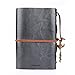 Vintage Refillable Journey Diary,Premium PU Leather Classic Embossed Travel Journal Notebook with Blank Pages and Retro Pendants (Gray)