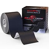 PRIME DEAL - Kinesiology Black Tape + FREE Ebook & Latest Strapping, Taping Applications - Therapeutic Sports Tape -Knee Shoulder Elbow Ankle Neck, Superior Waterproof Adhesion - Non-Latex. (FDA)