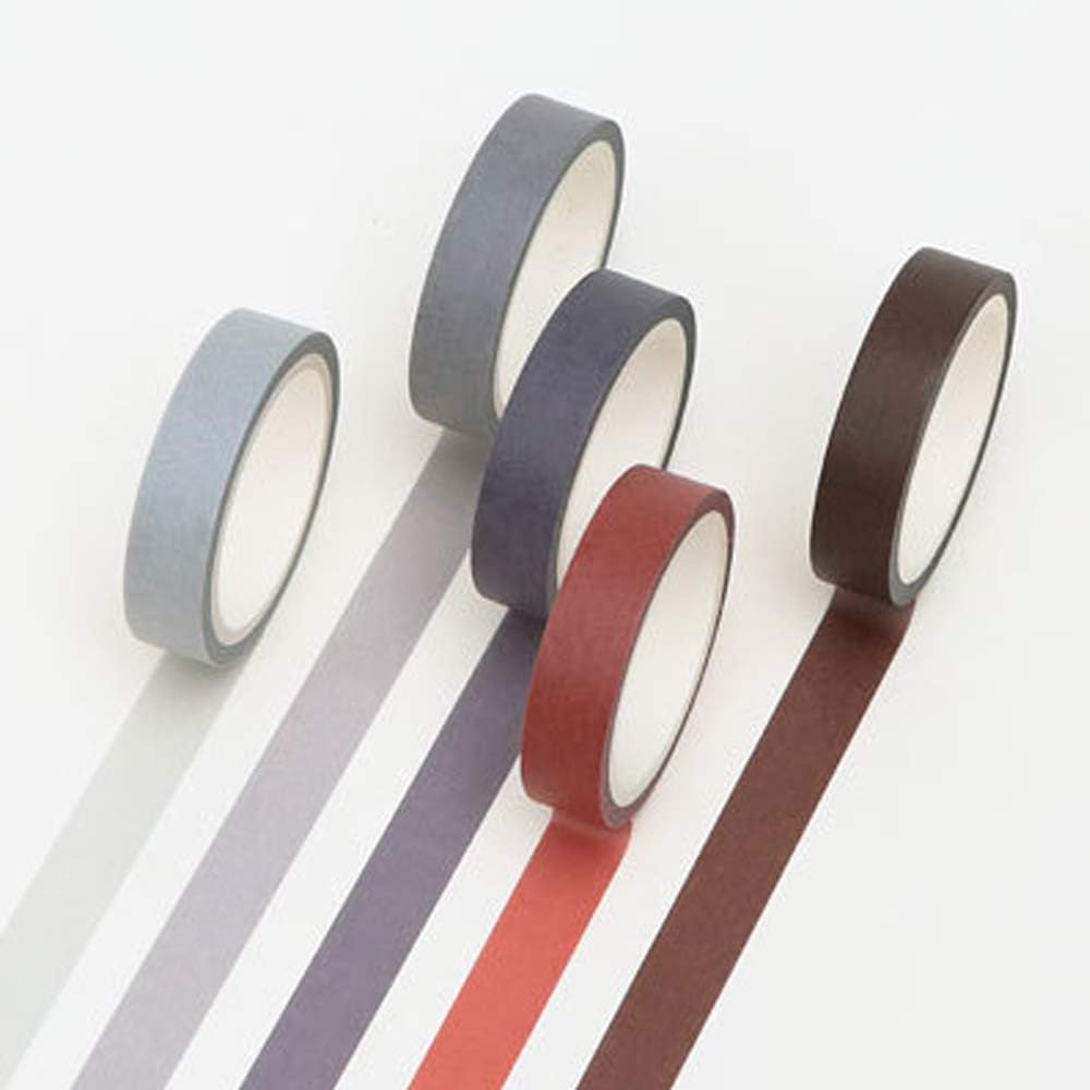 Washi Tape Set 5 Rolls Decorative Writable Washi Craft for DIY Scrapbooking Craft Gift Wrapping Tapes (Sunset)