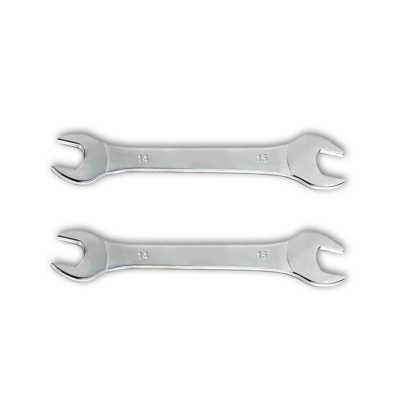 Leliafleury Super Thin Spanner, 2Pcs 14mm x 15mm Double Open End Spanner, Carbon Steel, Metric Wrench Repairing Tool for Bicycle