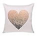 18x18 Love Quotes Decorative Burlap Throw Pillow Cover Gold Heart Pillowcase Pillow Sham (Inner Not Included) Romantic Valentine's Day Gift