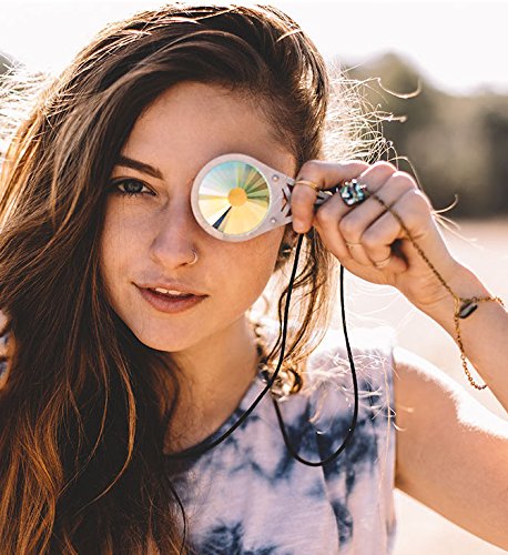 Kaleidoscope Crystal Monocle Necklace and Camera Lens Fractal 3D Diffraction
