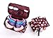 VAYEEBO Travel Luggage Organizers Packing Cubes-Compression Pouches for Underwear,Bra,Socks(Wine Daisy)