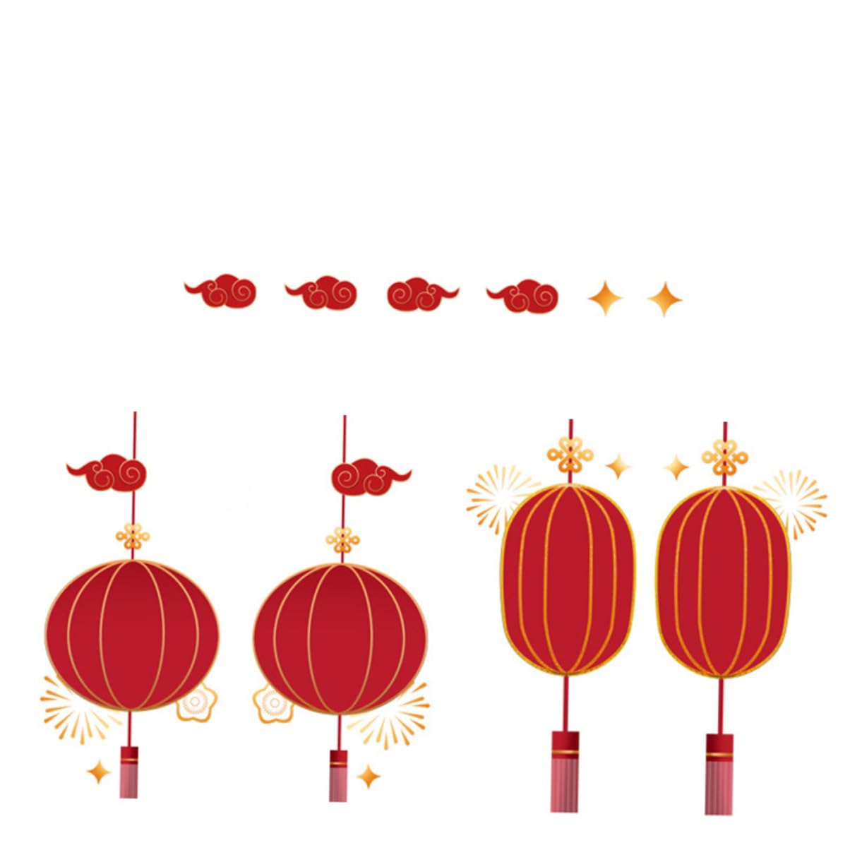 Ciieeo 1set Lunar Year Wall Stickers Vibrant Double-Sided Stickers for Home Decoration for Indoor Scenes Enhance Your Year Celebration