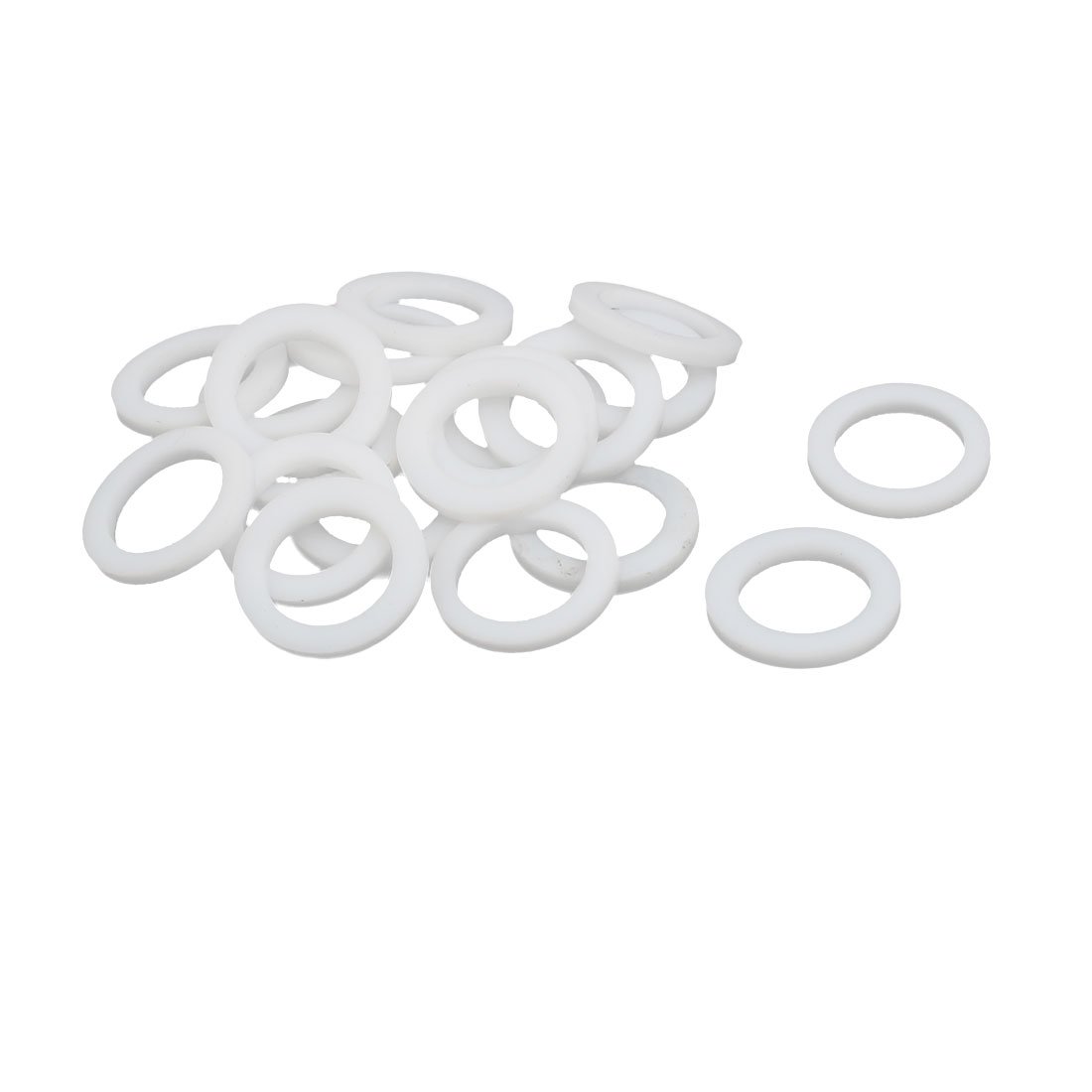 Sourcingmap 18mmx12mmx2mm PTFE Flat Washer Flange Gasket White 20pcs