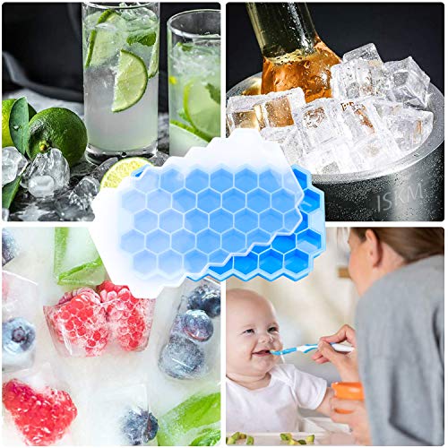 ISKM 74-Fach Eiswürfelform 2er Pack Eiswürfelformen Silikon Eiswuerfel Mit Deckel Ice Tray Ice Cube Kühl Aufbewahren… – Bild 8