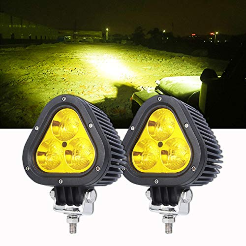 Samlight Yellow LED Light Bar, 60W 4 Inch 3000K Spot Flood Combo Light Pods Off Road Driving Lights Fog Bumper Roof Light for Boat Jeep SUV Trucks Hunters Motorcycle 12 Months Warranty