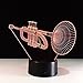 Cirkooh Trumpet Shape 3D Optical Illusion Lamp 7 Colors Change Timing Remote Control and Touch Button LED Table Desk Lamp for Home Bedroom Decoration