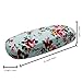 ZZ Sanity Flower Fabric Covered Clam Shell Style Eyeglass Case Spectacles Box (Blue2)
