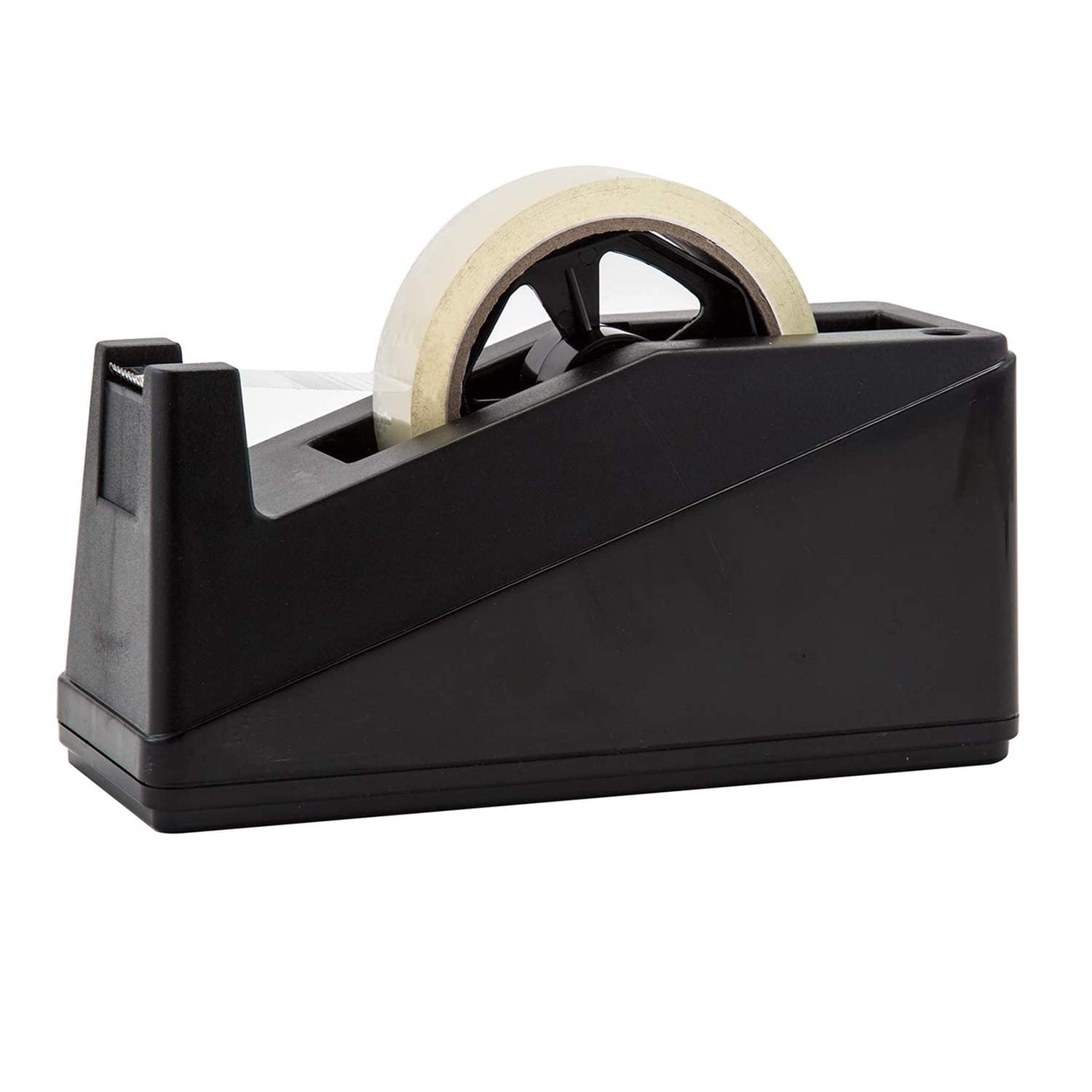 Royal Imports Desktop Tape Dispenser Adhesive Roll Holder (Fits 1" & 3" Core) with Weighted Nonskid Base, Black