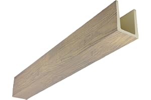 EKENA MILLWORK Heritage Timber MENA Faux Wood Beam, 3-Sided (U-Beam), 5 1/2"W x 7 1/2"H x 72"L, Sandstone Finish