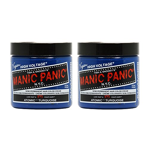 Manic Panic Semi-Permanent Hair Color Cream ATOMIC TURQUOISE 4 oz"Pack of 2"