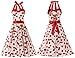 DRESSTELLS Women 50s Dress Vintage Cocktail Halter Dresses 1950s Rockabilly Audrey Hepburn Dress for Prom Bridesmaid Party Homecoming Cherry White3XL