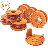 X Home Durable WA0010 Pre-Wound Weed Eater String Combo Set Compatible with Worx WG163, WG180 Trimmers, Easy to Install (6 Spools & 1 Cap)