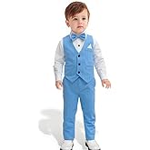 Yilaku Boys Suits Ring Bearer Outfit Toddler Suits with Vest+Shirt+Pants Sets Kids Dress Clothes for 18 Months-9 Years