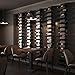 Stainless Steel Wine Rack - Wide Multi Bottle Holder with Top Shelf Section - Modern Art Design - Wall Mount (Holds 5 Bottles)