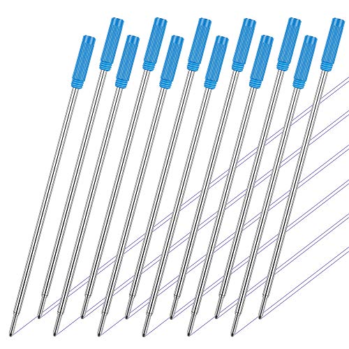 Unibene Cross Compatible Ballpoint Pen Refills 12 Pack, 1.0mm Medium Point-Blue, Smooth Writing Replaceable German Ink Pen Refill - Thumbnail 3