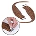 Benehair Remy Tape in Hair Extensions Human Hair Light Brown Seamless Skin Weft Tape in Real Human Hair Extensions Straight Hair 16 Inch 30g #6 20 pcs