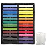 Temporary Hair Chalk - Non-Toxic Rainbow Colored Dye Pastel Kit- Color Essentials Set (24 COUNT) - BIG BOUNS (3 Pairs Disposable Gloves & 3 Disposable Shawls) by SySrion (1)