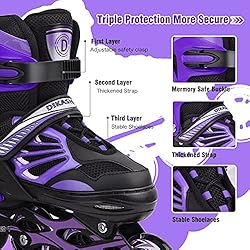 DIKASHI Black/Blue/Red Adjustable Inline Skates