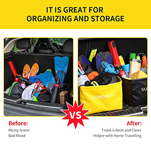 SURDOCA Fully Waterproof Car Trunk Organizer, FoldableTruck Organizer, Multifunctional