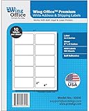 Pro Office Premium 1000 Self Adhesive Shipping Labels for Laser Printers and Ink Jet Printers, White, Made in USA, 2 x 4 Inches, Pack of 1000