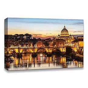 Canvas Wall Art Beautiful Landscape Grand Canal, Venice, Italy Painting Artwork for Home Prints Framed - 12x18 inches