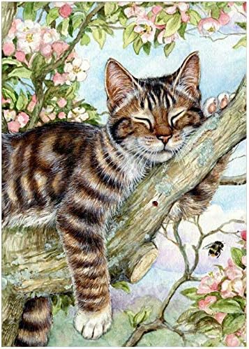 YNC Diamond Painting Cat- Full Drill Diamond Art,5d Diamond Painting Kits, Round Rhinestone, Diamond dots- Fun Gifts for Adults & Children, Craftwork for Indoor Décor -YNC003