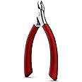 BEZOX Cuticle Clipper for Salon-Worthy Nails - Professional Half Jaw (5 mm) Cuticle Trimmers with Silicon Handle for Expert Manicures, Precision Cuticle Cutters Premium Cuticle Tool - Red