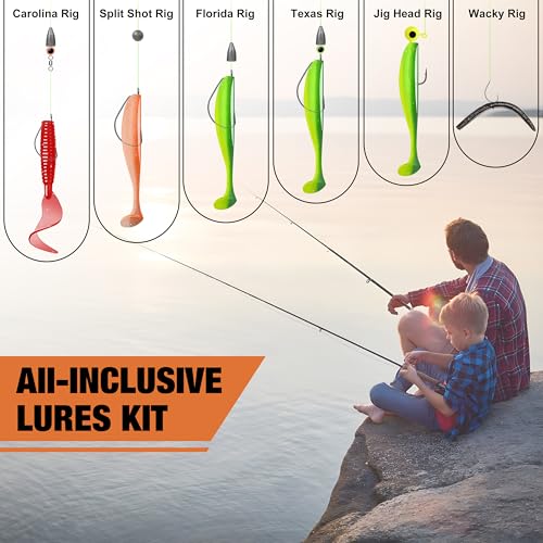 TRUSCEND Widely Used Fishing Lures & Tackle Kit Worth Ever Penny, Selected Fishing Kit for Starter Freshwater Saltwater, Economic/Giftable/Premium Fishing Gear Set Available, for Family