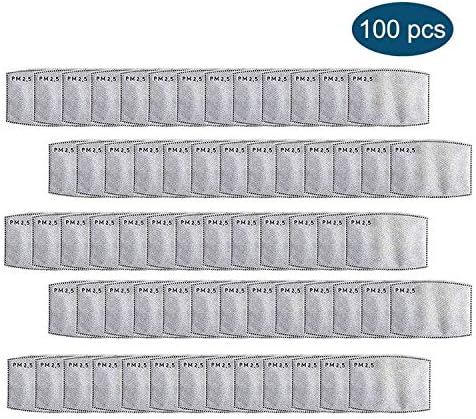 100Pcs Adults PM2.5 Activated Carbon Filter Mouth Mask Filters Breathing Insert Protective Mouth Mask Filter for Men Women