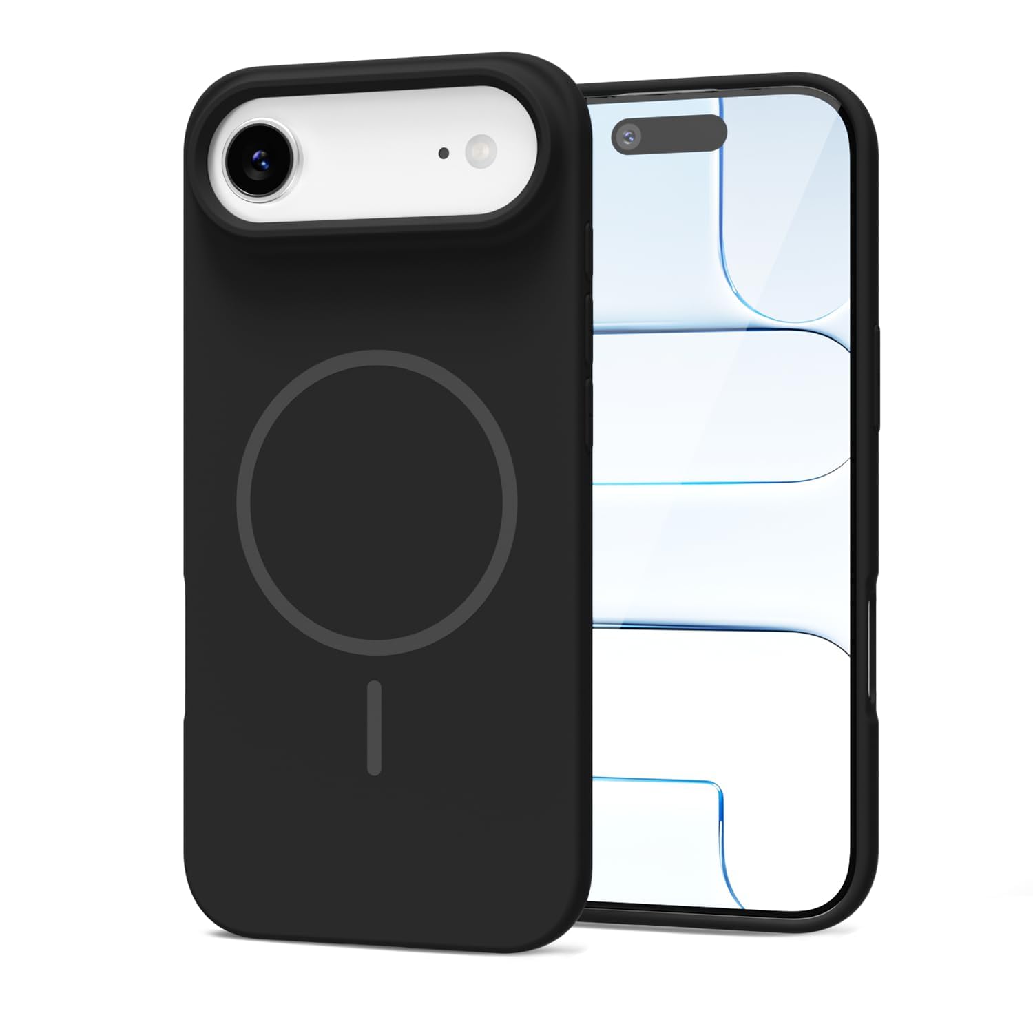 LoeoeL Magnetic Phone Case for iPhone 17 Air Case Silicone Compatible with MagSafe, Cute Slim Thin Mag Safe Phone Cover for Women, Girly Aesthetic Soft Rubber Gel Mag Safecase, Black