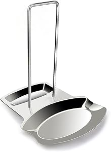 Stainless Steel Lid and Spoon Rest, Utensils Lid Holder Spoon Holder Lid Rest Lid Shelf Kitchen Utensils Holder,Soup Spoon Rack