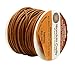 Mandala Crafts 1mm 2mm 3mm 20 Yards Natural Round Leather String Cord Rope Spool for Necklace Bracelet Jewelry Making (2mm, Rust)