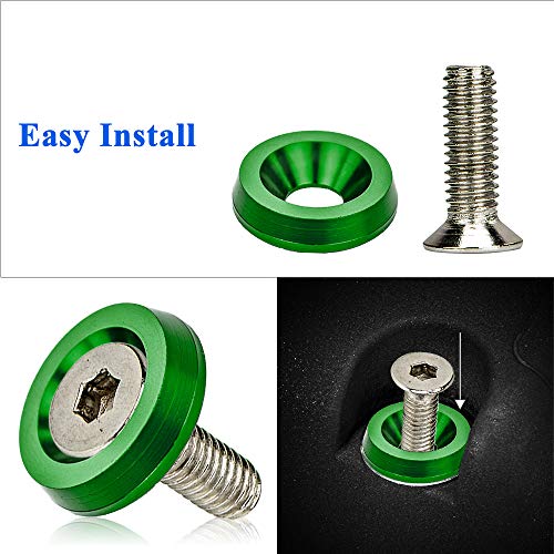 40 X JDM Billet Aluminum Fender Bumper Washer Bolt Engine Bay Dress Up Kit Black - Foto 2