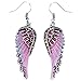 Szxc Women's Crystal Guardian Angel Wings Hypoallergenic Dangle Earrings Biker Jewelry - 2 1/4 inch