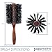 Spornette Italian Rounder 3 Inch Hair Brush (#955-XL) - Round Double Density Boar Bristle Brush With Wooden Handle For Blow Drying, Styling, Volumizing, Straightening And Curling Medium To Long Hair