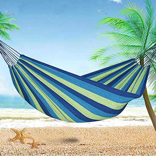 Outdoors Cotton Fabric Canvas Travel Hammocks with Tree Ropes 330lbs Ultralight Camping Hammock Portable Beach Swing Bed with Hardwood Spreader Bar Tree Hanging Suspended Outdoor Indoor Bed - Thumbnail 2