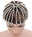 BABEYOND 1920s Crystal Cap Headpiece Rhinestone Head Chain Roaring 20s Great Gatsby Hair Accessories for Art Deco Party (Silver Pearl)